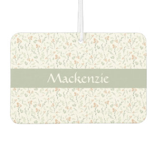 Désodorisant Pour Voiture Fleur de sauvage aquarelle sauge Nom personnalisé