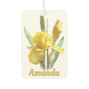 Désodorisant Pour Voiture Fleur d'Iris à harnais Jaune Personnalisée