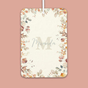 Désodorisant Pour Voiture Fleurs à monogramme personnalisé