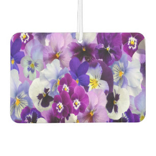 Désodorisant Pour Voiture Fleurs de Pensée Floral Bleu Blanc Violet