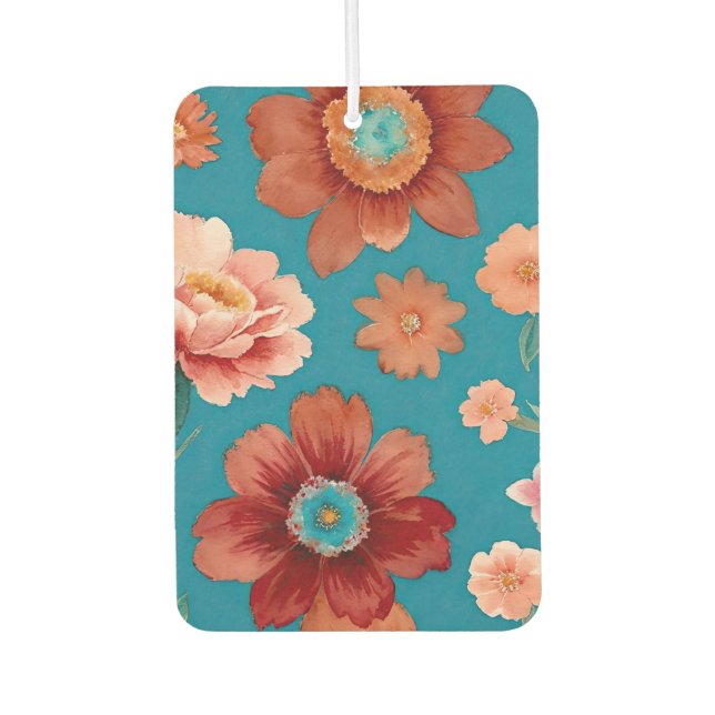 Désodorisant Pour Voiture Fleurs de saumons colorées (Devant)