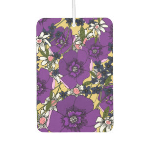 Désodorisant Pour Voiture Fleurs sauvages violettes vintage