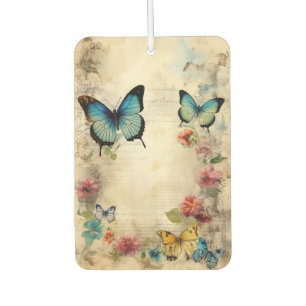 Désodorisant Pour Voiture Fleurs Vintage et Papillons