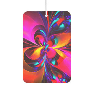 Désodorisant Pour Voiture Floral moderne Art Abstrait Rouge Bleu Motif #07