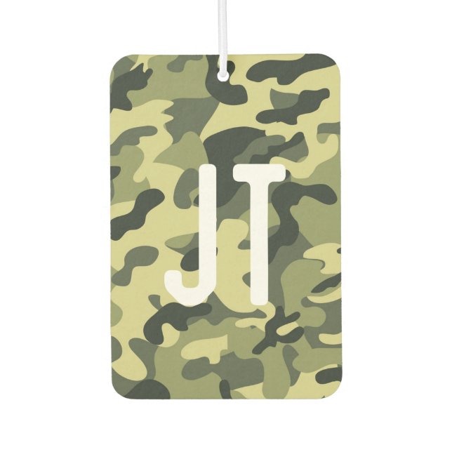 Désodorisant Pour Voiture Fraîcheur d'air personnalisé - Initiales de camouf (Devant)