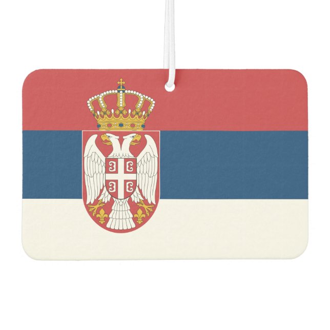 Désodorisant Pour Voiture Fraîcheurs d'air de voiture avec drapeau de Serbie (Devant)