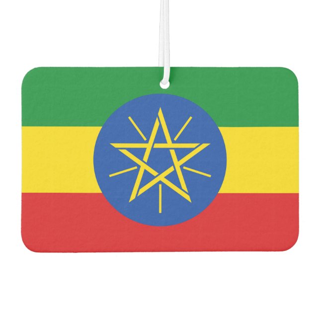 Désodorisant Pour Voiture Fraîcheurs d'air de voiture avec drapeau d'Éthiopi (Devant)