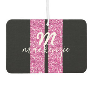 Désodorisant Pour Voiture Frappes de course Parties scintillant rose Forme c
