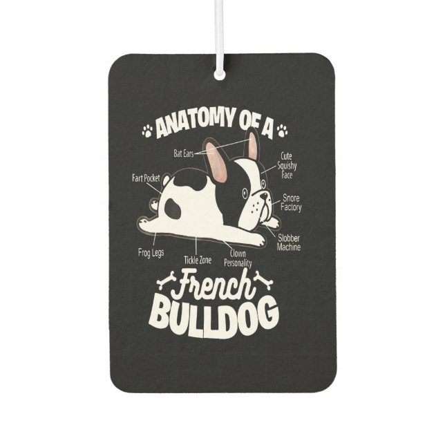 Désodorisant Pour Voiture Frenchie Gift | Anatomie D'Un Bulldog Français (Devant)