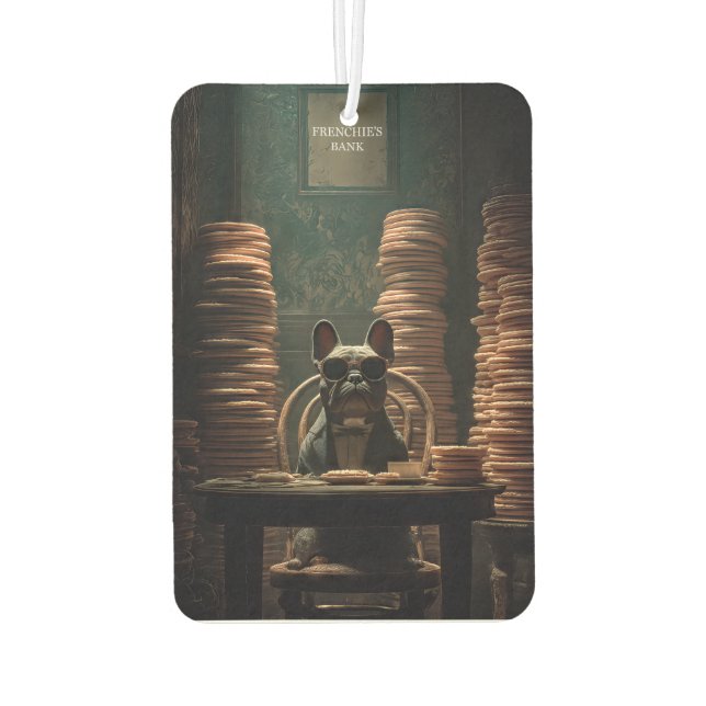 Désodorisant Pour Voiture Frenchie's Bank : Biscuit Baron Art Print (Dos)