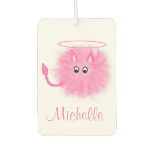 Désodorisant Pour Voiture Fun Girly Rose Fluffy Cute Cartoon Saint ou Sinner