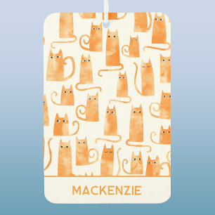 Désodorisant Pour Voiture Fun Motif de chat Ginger Orange Personnalisé