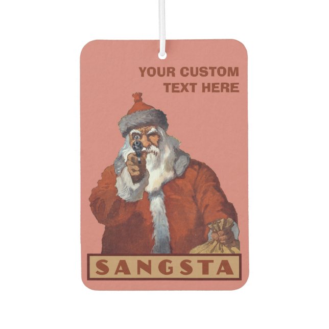 Désodorisant Pour Voiture Gangsta Père Noël sur mesure voiture air frais (Devant)