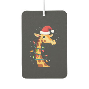 Désodorisant Pour Voiture Girafe de Noël Chapeau de Père Noël Lumières Giraf