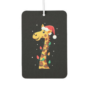 Désodorisant Pour Voiture Girafe de Noël Chapeau de Père Noël Lumières Giraf