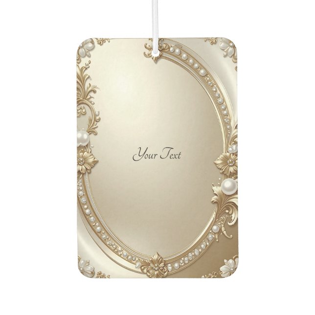 Désodorisant Pour Voiture Golden Ornate Frame with Pearls Air Freshener (Devant)