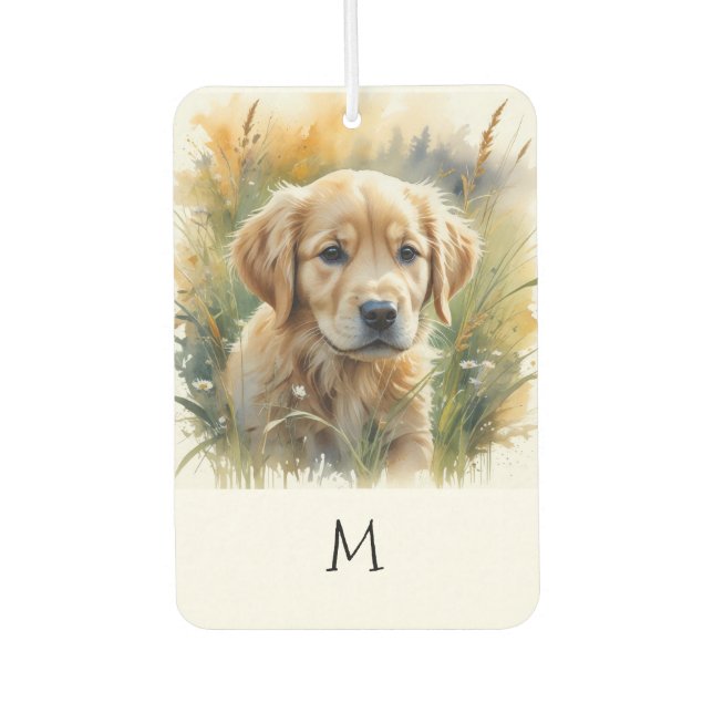 Désodorisant Pour Voiture Golden Retriever Puppy (Devant)