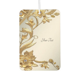 Désodorisant Pour Voiture Golden Wavy Feuille Floral Air Freshener