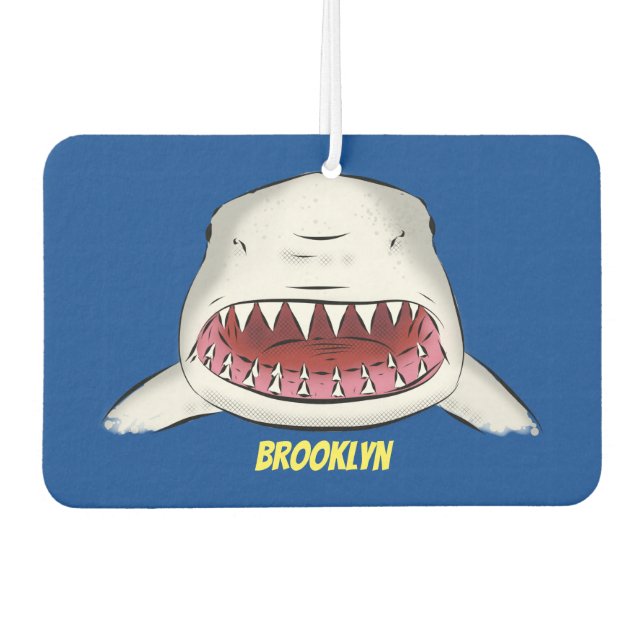 Désodorisant Pour Voiture Grand requin blanc moyen dessin animé (Devant)