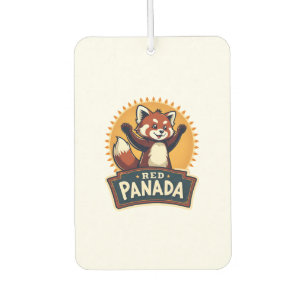 Désodorisant Pour Voiture Graphisme Animal Rétro Panda Rouge Dabbing Vintage