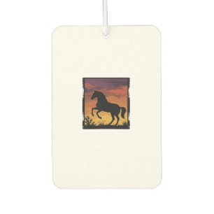 Désodorisant Pour Voiture Gravure occidentale silhouette de cheval au couche
