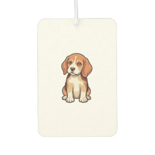 Désodorisant Pour Voiture Gravure vintage de chiot Beagle Art vectoriel_1