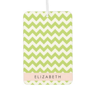 Désodorisant Pour Voiture Green Zigzag, Green Chevron, Votre Nom