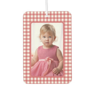 Désodorisant Pour Voiture Gril Photo sur carreau Gingham rouge et blanc