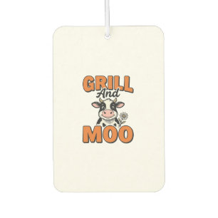 Désodorisant Pour Voiture Grill de vache drôle et design de T-Shirt vintage