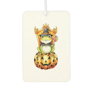 Désodorisant Pour Voiture Halloween Cute Frog sur Citrouille