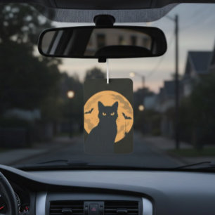 Désodorisant Pour Voiture Halloween éffrayant noir chat Silhouette