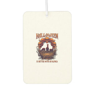 Désodorisant Pour Voiture Halloween Est Meilleur Alpaga Crânes Orange Toile 