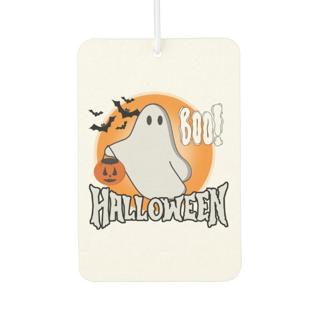 Désodorisant Pour Voiture Halloween Ghost Boo Air Freshener - Citrouille Éff (Devant)