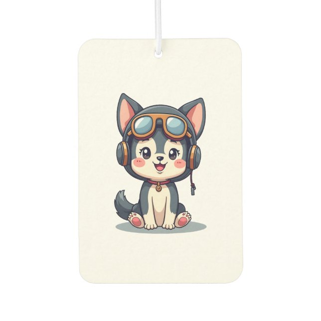 Désodorisant Pour Voiture Husky Pilot Dog Lover Malamute (Devant)