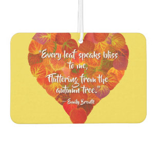 Désodorisant Pour Voiture I Love Automne—Rouge Aspen Leaf Heart 1, Citation