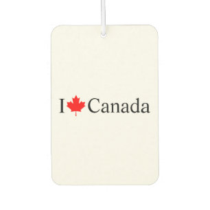 Désodorisant Pour Voiture I Love Canada typographie avec feuille d'érable ro