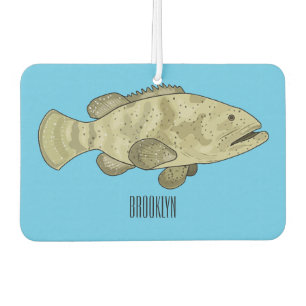 Désodorisant Pour Voiture Illustration de la caricature du poisson de mérou
