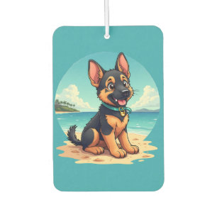 Désodorisant Pour Voiture Illustration de la plage du Chiot-Puppy en berger