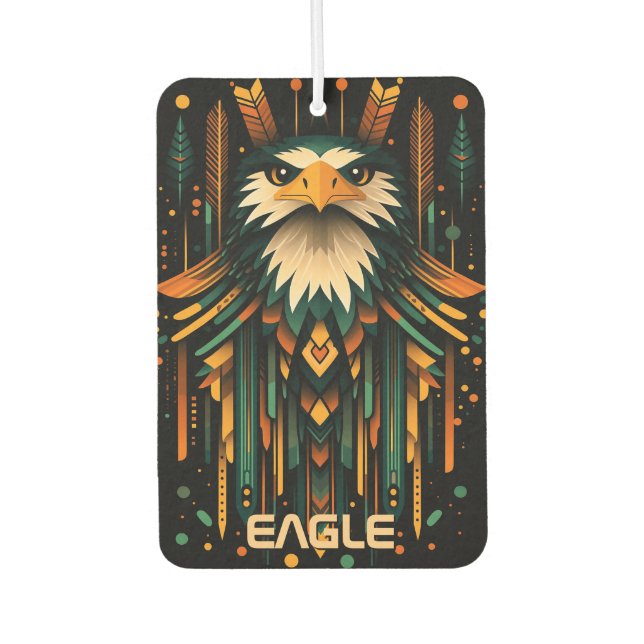 Désodorisant Pour Voiture Illustration de l'aigle géométrique (Devant)