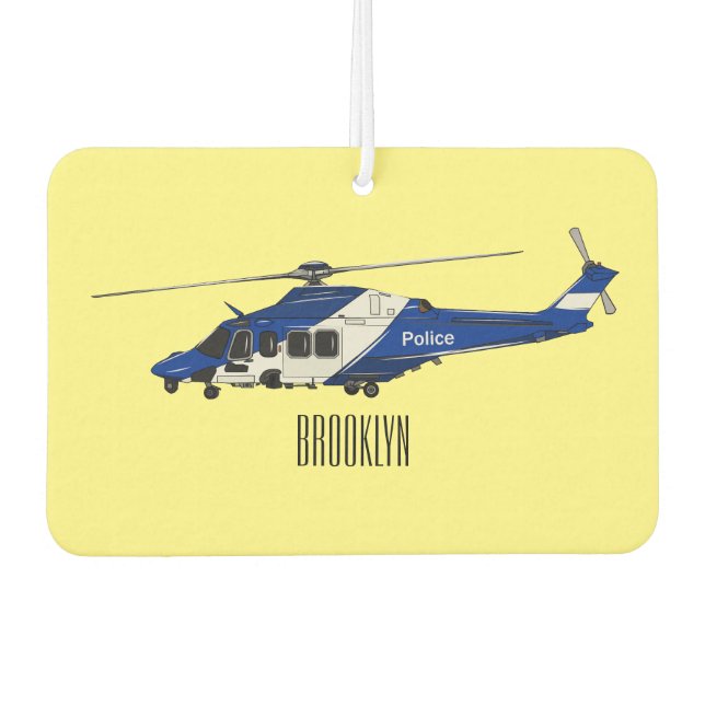 Désodorisant Pour Voiture Illustration de l'hélicoptère de police (Devant)