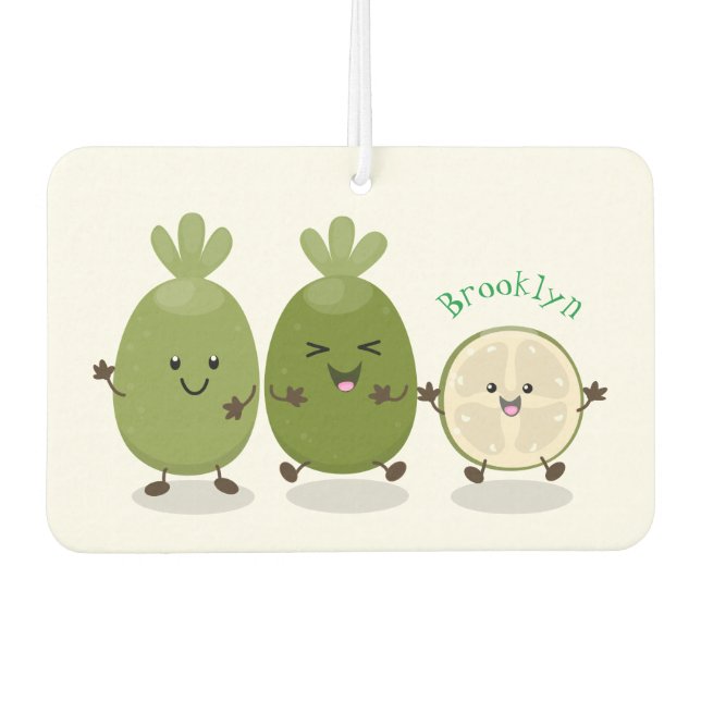 Désodorisant Pour Voiture Illustration de mignonne guava feijoa (Devant)