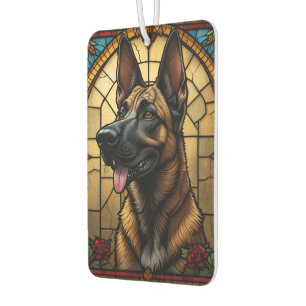 Désodorisant Pour Voiture Illustration de style Malinois belge en verre vern