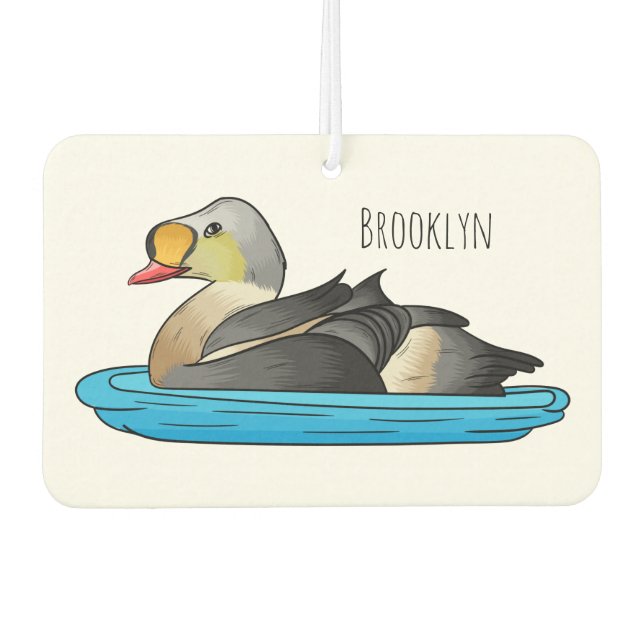 Désodorisant Pour Voiture Illustration d'oiseau de l'eider King (Devant)