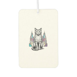 Désodorisant Pour Voiture Illustration vectorielle de la ville du chat cyber