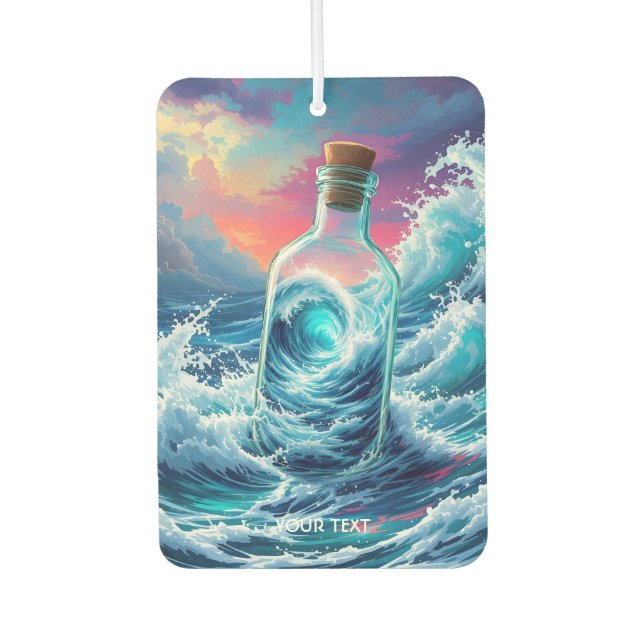 Désodorisant Pour Voiture Imaginaire Mignonne tempête Bouteille Océan (Devant)