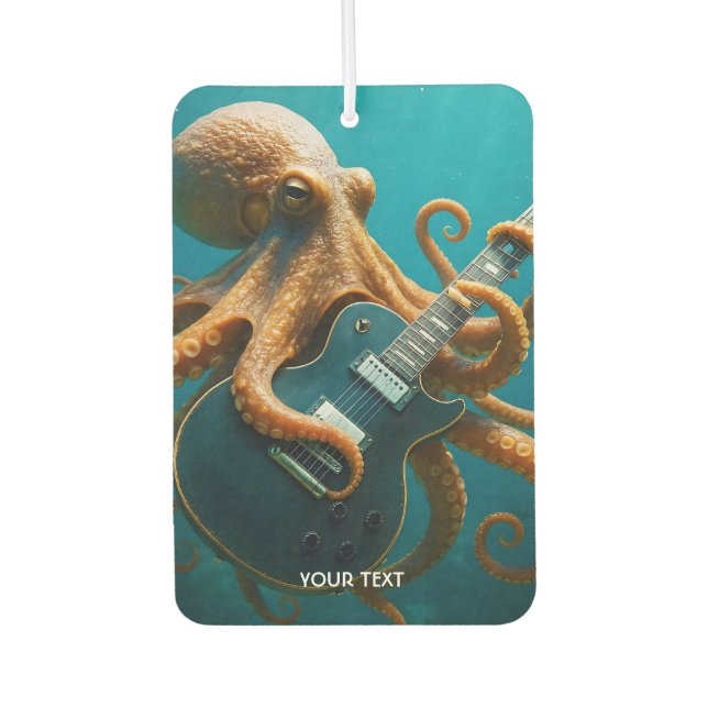 Désodorisant Pour Voiture Imaginaire Pieuvre mignonne Jouer de la guitare (Devant)