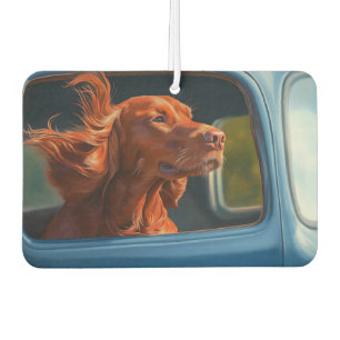 Désodorisant Pour Voiture Impression d'art Chien Rouge Profitant d'un Beau V
