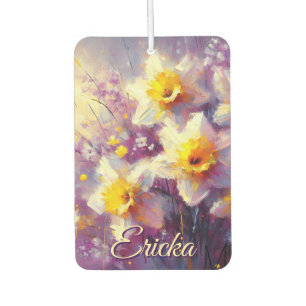 Désodorisant Pour Voiture Impressionniste Daffodil Floral Purple Personnalis