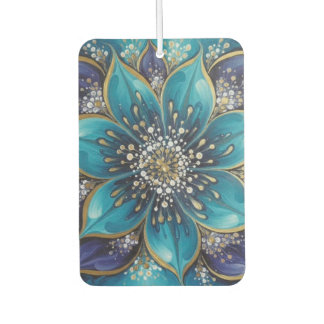 Désodorisant Pour Voiture IndigoTealFloralMandala 