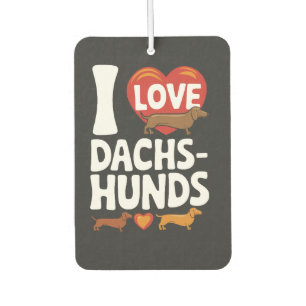 Désodorisant Pour Voiture J'aime les dachshunds, design réconfortant pour am